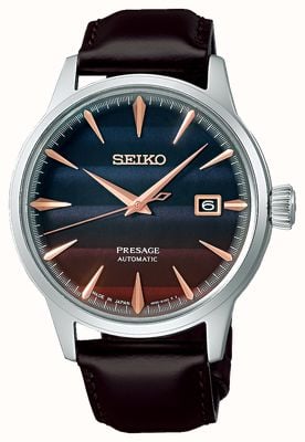 Seiko Presage Star Bar ‘Purple Sunset’ Cocktail Time Limited Edition (40.5mm) Purple Dial / Brown Leather SRPK75J1