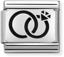 Nomination Classic Wedding Rings Oxidised Sterling Silver & Steel Charm 330102/29