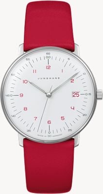 Junghans Dame Max Bill | quartz | verre saphir bracelet rouge 47/4541.02