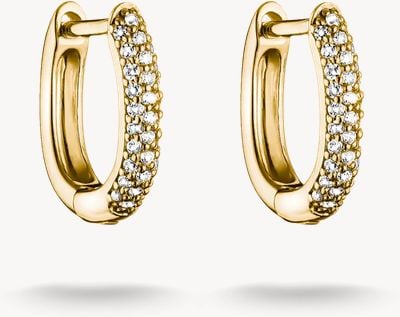 Thomas Sabo Hoop Earrings with white zirconia 18k gold plated CR779-M01-14