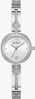 Guess 女士 lovey （27 毫米）银色表盘/不锈钢手镯 GW0655L1