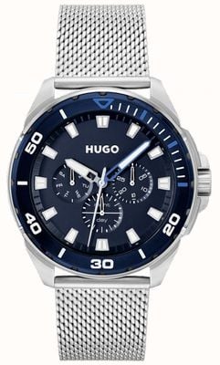 HUGO 男士#fresh |不锈钢网状手链|蓝色表盘 1530287