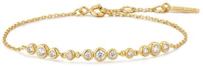 Ania Haie Gold Graduated Bezel-Set Trios Bracelet B075-06G