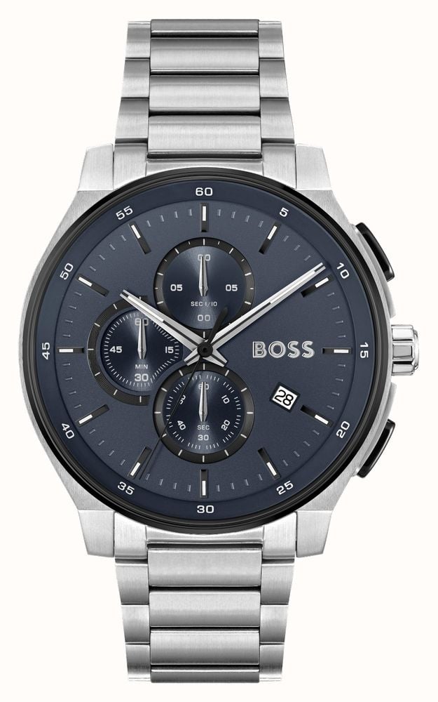 BOSS Men s Peak 2.0 44mm Blue Chronograph Dial Stainless Steel Bracelet 1514189 First Class Watches IRL