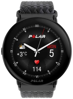 Polar Ignite 3 Fitness- und Wellnessuhr aus geflochtenem Garn, Nachtschwarz (S-L) 900111828