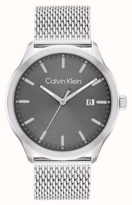 Calvin Klein Define hombre (43 mm) esfera gris/brazalete de malla de acero 25200352