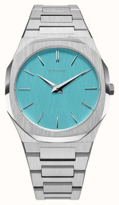 D1 Milano 超薄型ライトブルー（38mm）ライトブルーリネンブラッシュダイヤル/ステンレススチールブレスレット UTBU08