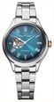 Orient Star Women's Automatic Aurora Green Gradient Semi-Skeleton Dial Stainless Steel Bracelet RE-ND0024E00B 