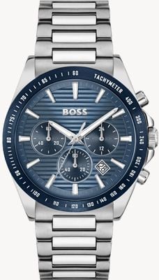 BOSS Strike Chronograph (41mm) Textured Blue Dial / Stainless Steel Bracelet 1514240