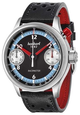 Hanhart Racemaster GTM Chronograph Special Edition (45mm) Black Dial / Black Leather Strap - M Watch 737.670-0010