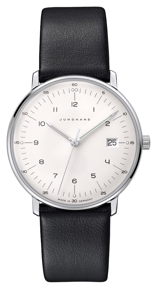 Junghans max bill Damen (32.7mm) White Dial / Black Leather Watch