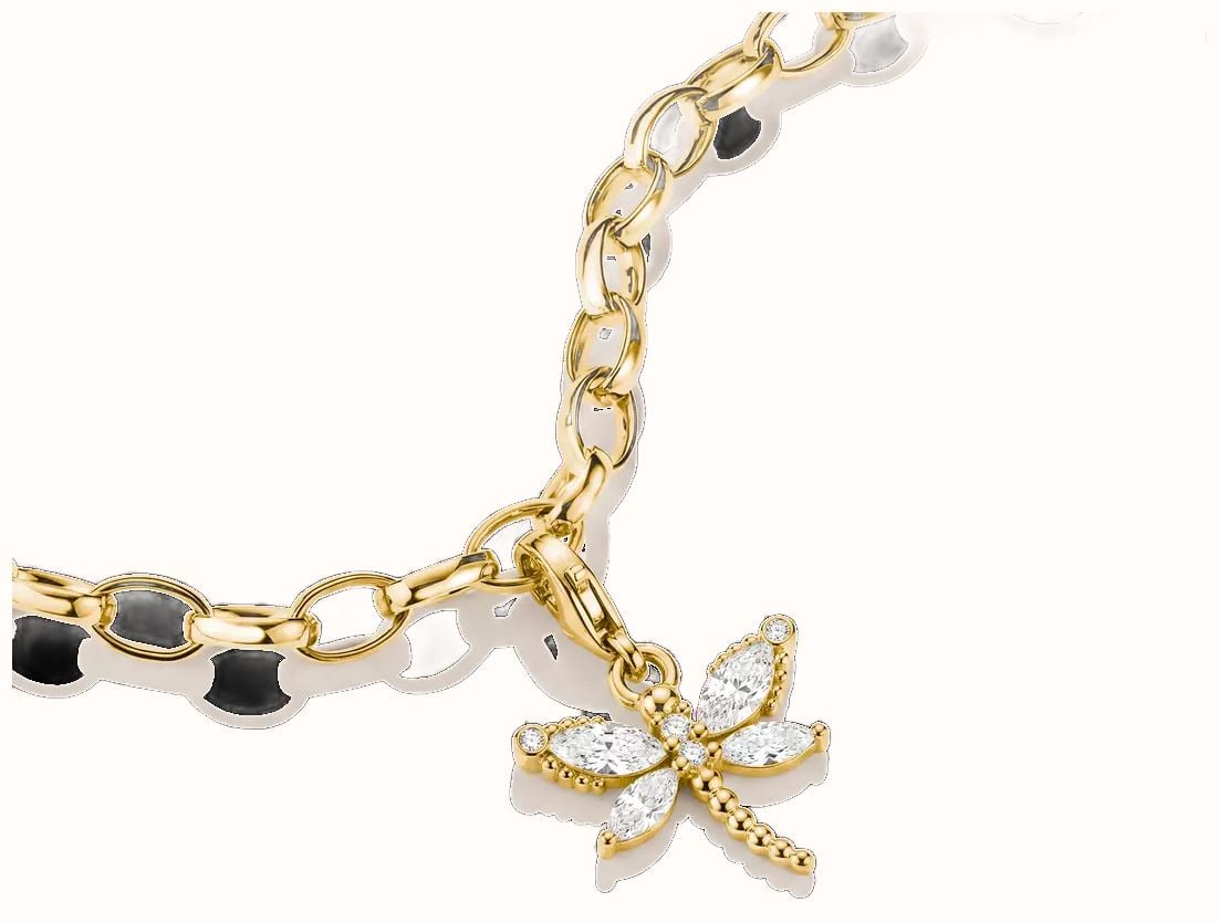 Thomas Sabo Gold-Tone Dragonfly Charm with white zirconia 1872-M01-14 - alternative Ansicht 2