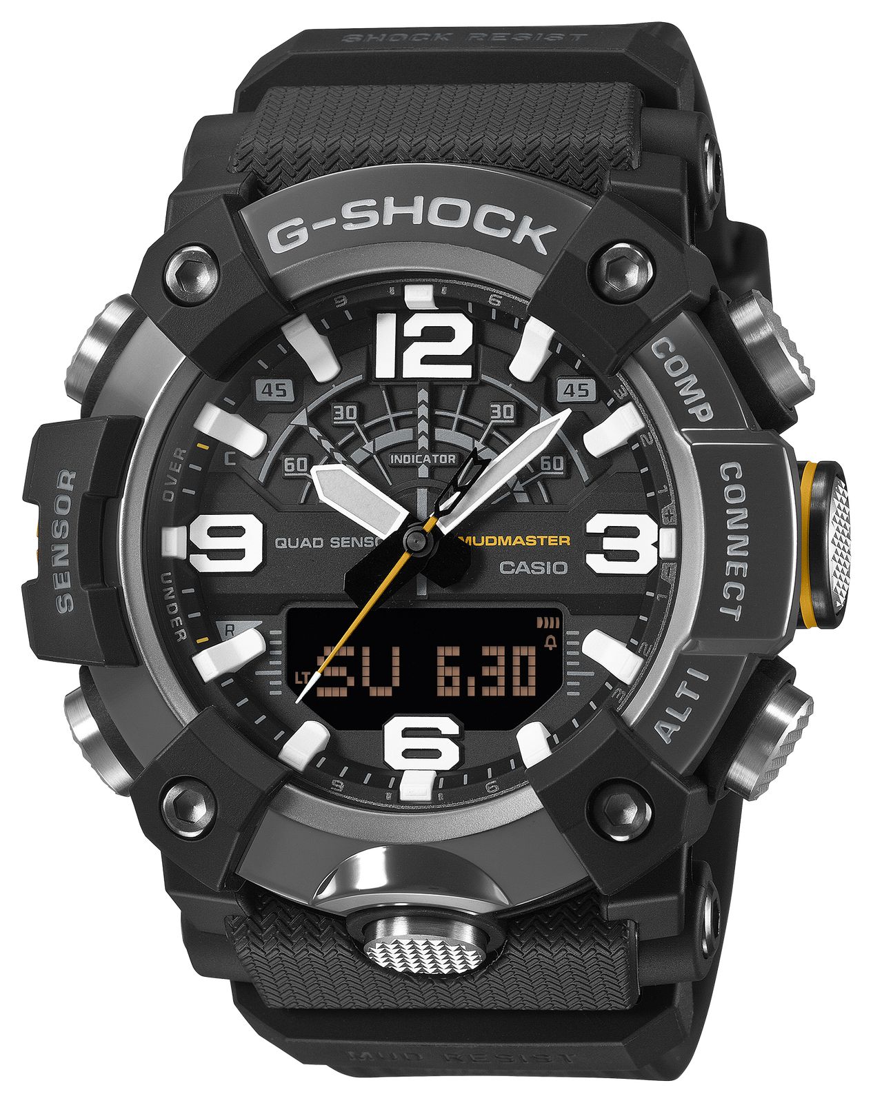 Casio MasterofG Mudmaster 513mm DualDisplay  Black Watch