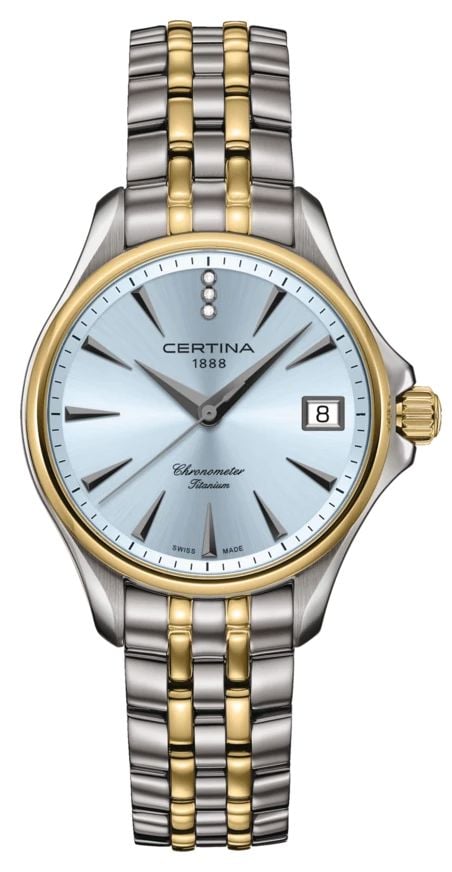 Certina Ds action lady diamonds (33,8 mm) cadran bleu clair montre