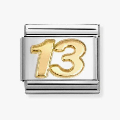 Nomination Charm, Composable Link, yellow gold number 13 030109/44