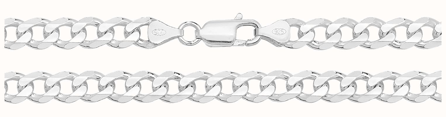 James Moore TH Silver Mens Curb Chain Bracelet 8" G1003/08