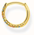 Thomas Sabo 18k Yellow Gold Plated Single Hoop Earring | Coloured Stones CR659-488-7 - vista alternativa 2