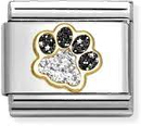 Nomination COMPOSABLE CLASSIC LINK, PAW PRINT, BLACK & SILVER GLITTER 030220/22