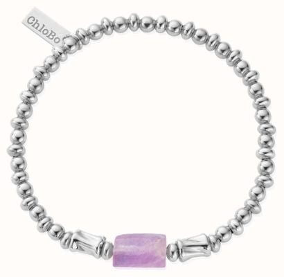 ChloBo Calming Spirit Stone Bracelet - Amethyst - 925 Sterling Silver (18cm) SBSSLA