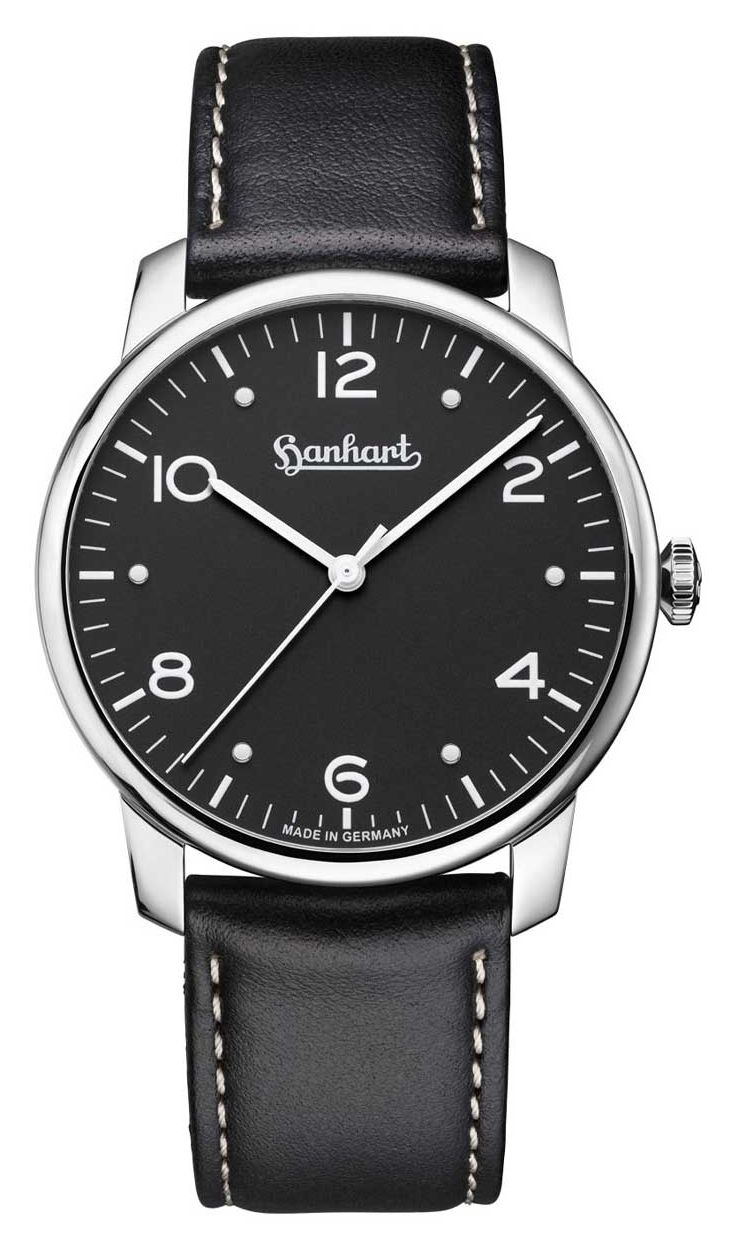 Hanhart Pioneer Silva (38,5 mm) cadran noir / bracelet en montre