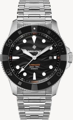 Bremont Supermarine 500M Automatic (43mm) Black 3D Wave Pattern Dial / Stainless Steel Bracelet SM43-DT-SS-BK-B