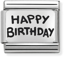 Nomination Classic Happy Birthday Oxidised Sterling Silver & Steel Charm 330102/41