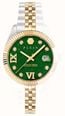 Philipp Plein DATE SUPERLATIVE Quartz (34mm) Green Sandstone Dial / Two-Tone Stainless Steel Bracelet PWYFA1626