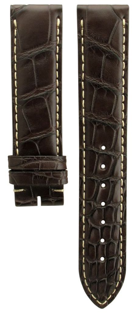 LONGINES Bracelet en alligator marron mat de 19 mm, sans montre
