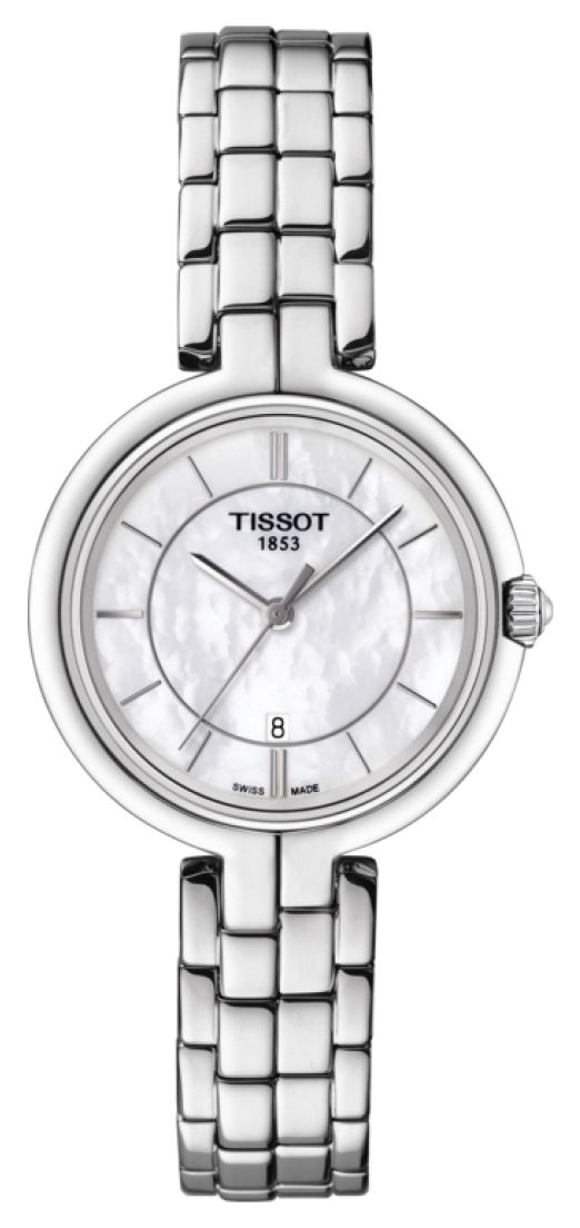 Tissot Cadran nacre en acier inoxydable flamant pour femme montre