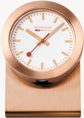 Mondaine Reloj magnético Sbb (50 mm) esfera blanca / caja de aluminio en tono cobre A660.30318.82SBK