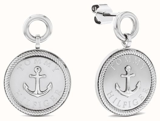 Tommy Hilfiger Nautical Charms Silver Anchor Earrings 2781031