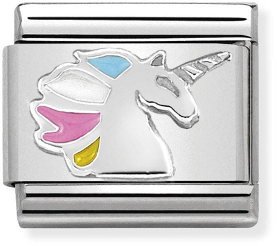 Nomination Composable Classic SYMBOLS In Stainless Steel Enamel And Arg. 925 Unicorn 330204/16
