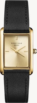 Rosefield Heirloom (23,5 mm) Champagner-Zifferblatt / schwarzes Lederarmband HCBLG-H07