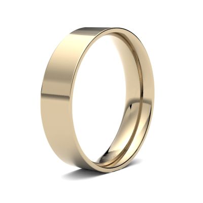 James Moore Wedding Rings | 18ct Yellow Gold | 5mm | Light | Flat Court | AG_5LLE-18Y