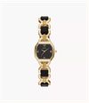 Fossil Harlow 22 mm Three-Hand Black Leather and Gold-Tone Stainless Steel Fossil Watch ES5496