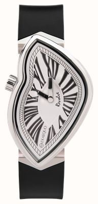 Exaequo Melting Watch Montre Revolve SS 316L (33 mm) cadran blanc / bracelet en silicone noir EX 0031.0002