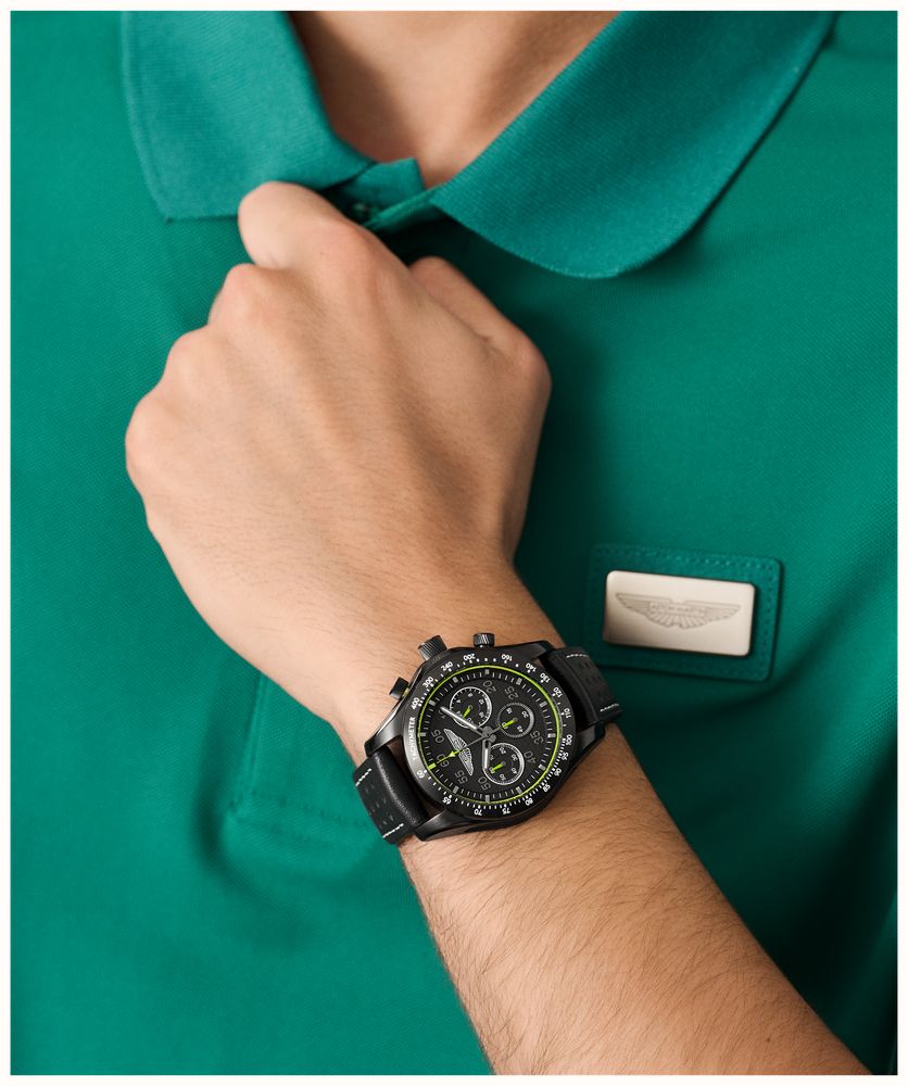 Aston Martin Thrill SGT W Quartz Chronograph (42mm) Black Dial / Black Silicone Strap MTRS1F502 - alternate view 6
