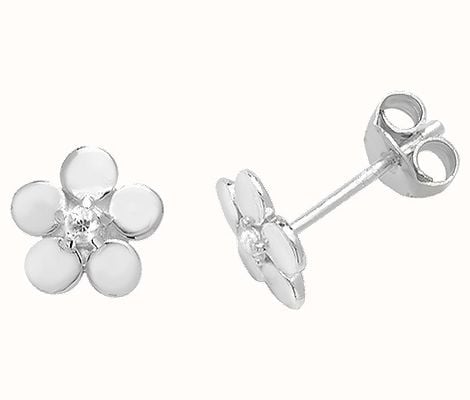 James Moore TH Silver Flower Stud Earrings G51053