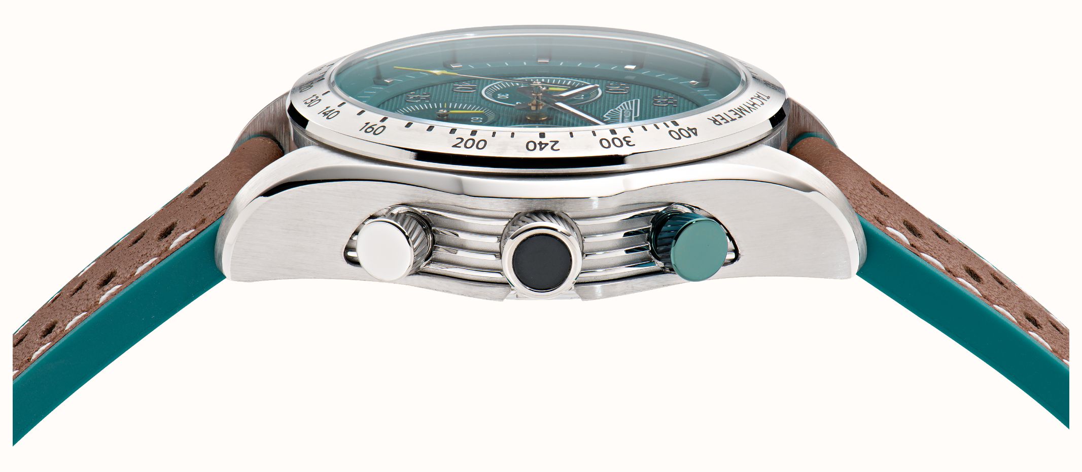 Aston Martin Thrill SGT W Quartz Chronograph (42mm) Podium Green Dial / Tan & Podium Green Silicone Strap MTRS1F501 - alternate view 3