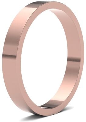 James Moore Wedding Rings | 18ct Rose Gold | 2.5mm | Light | Flat | AG_2.5LLF-18R