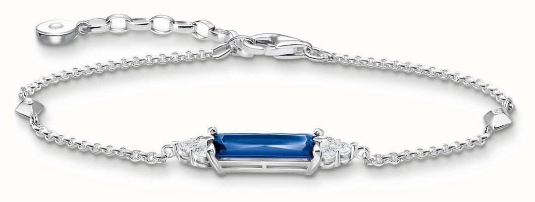Thomas Sabo Sterling Silver Blue Stone Bracelet A2018-166-1-L19V