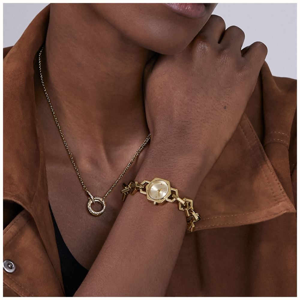 Olivia Burton 20mm Hex Link Mini Gold Bracelet 24000394 - vista alternativa 5