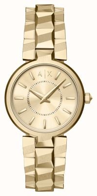 Armani Exchange Two-Hand Quartz (34mm) Gold Sunray Dial / Gold PVD Stainless Steel Bracelet AX4407