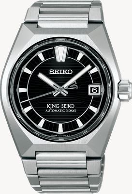King Seiko Vanac 'Tokyo Highway' Automatik (41 mm) Nachtschwarzes Zifferblatt / Titanbanduhren HKF003J1