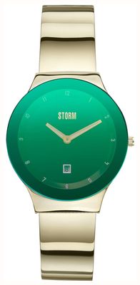 STORM Lucki ゴールド レーザーグリーン (33mm) レーザーグリーン ダイヤル / ゴールドPVD ステンレススチールブレスレット 47559/GD/GN