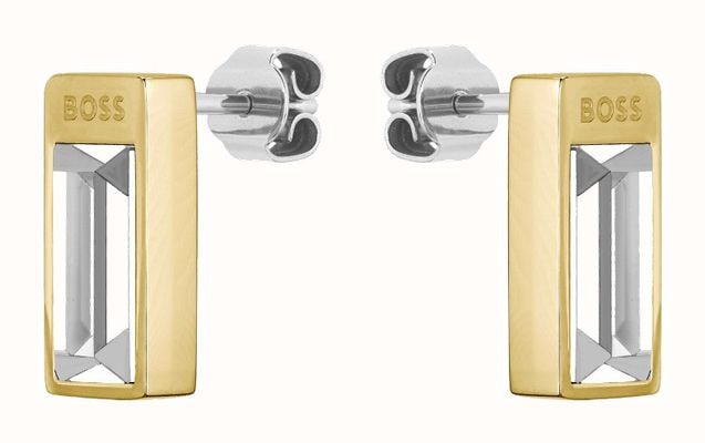 BOSS Jewellery Women's Clia Stud Earrings | Gold IP Stainless Steel | Crystal Set 1580413