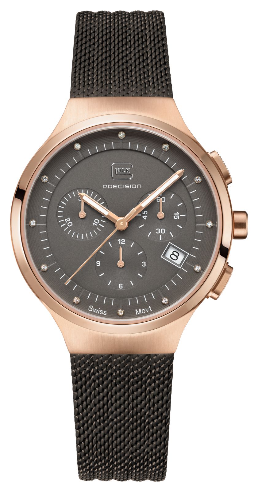 GLOCK Precision Chronographe Ã  diamants (38 mm), cadran montre