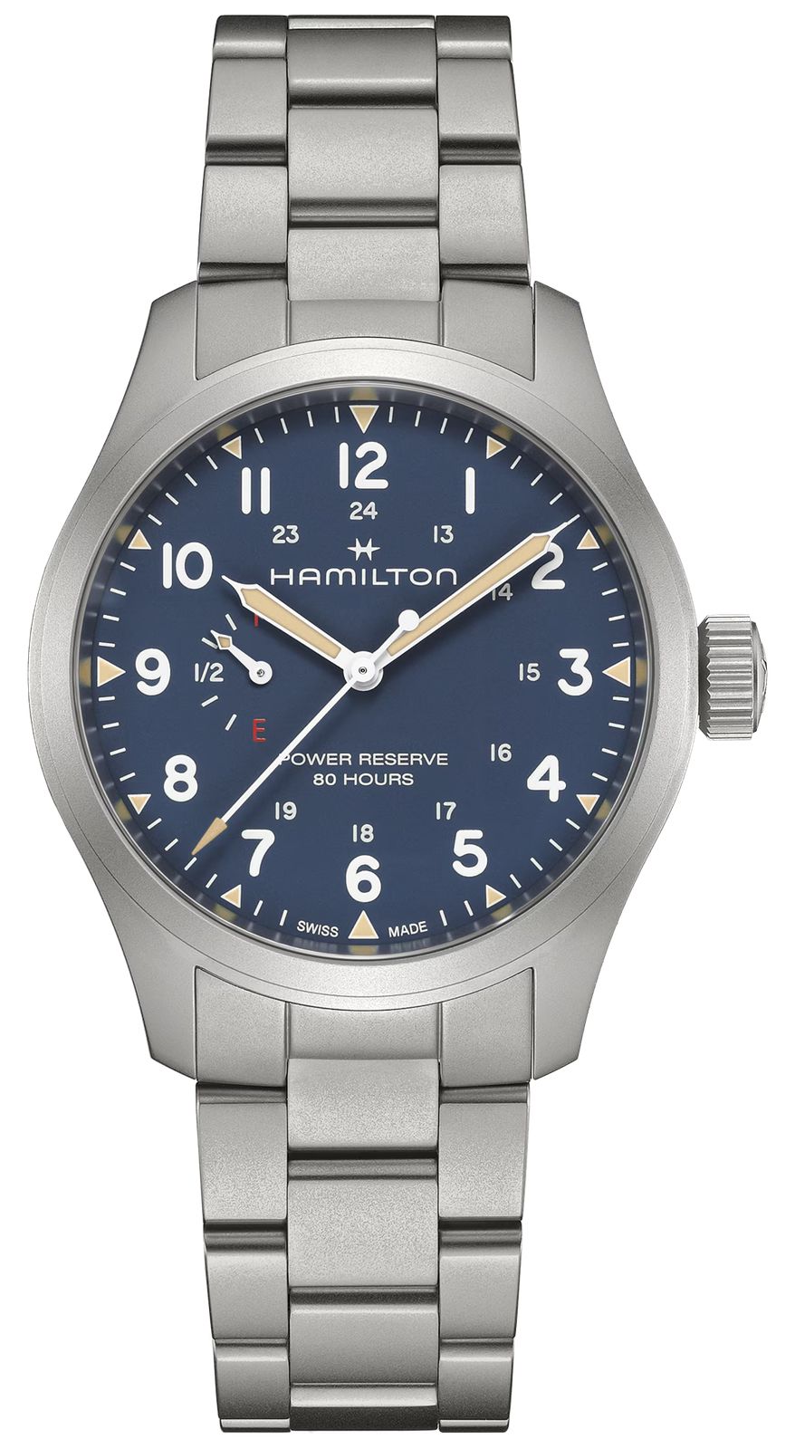 Hamilton mÃ©canique Khaki Field rÃ©serve de marche ( montre