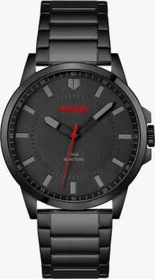HUGO #première | bracelet plaqué ionique noir pour homme | cadran noir 1530187
