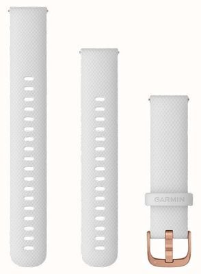 Garmin Bracelet à dégagement rapide (18 mm) en silicone blanc / accastillage or rose - bracelet uniquement 010-12932-02